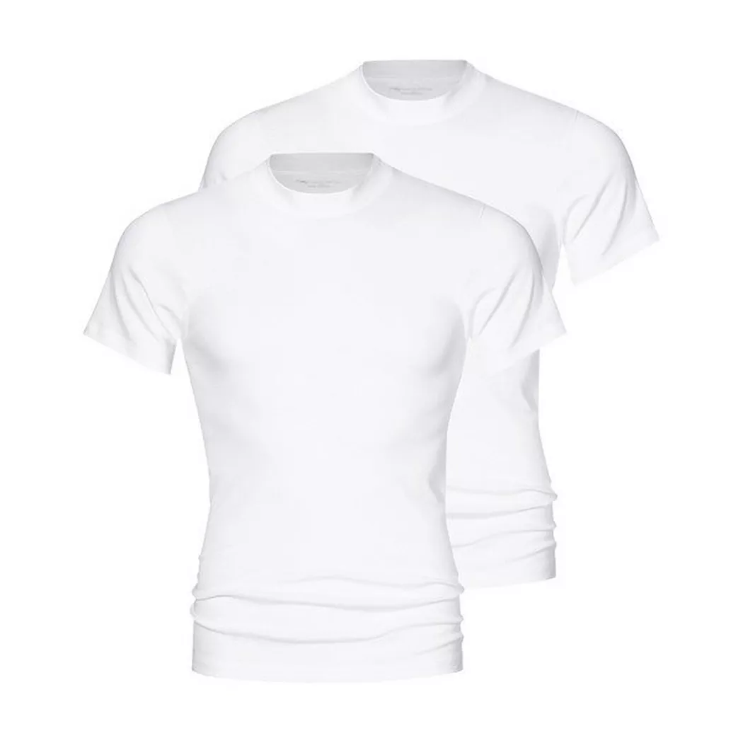 mey - 2er Pack Casual Cotton - Unterhemd / Shirt Kurzarm, für Herren, Weiss, Größe XXL