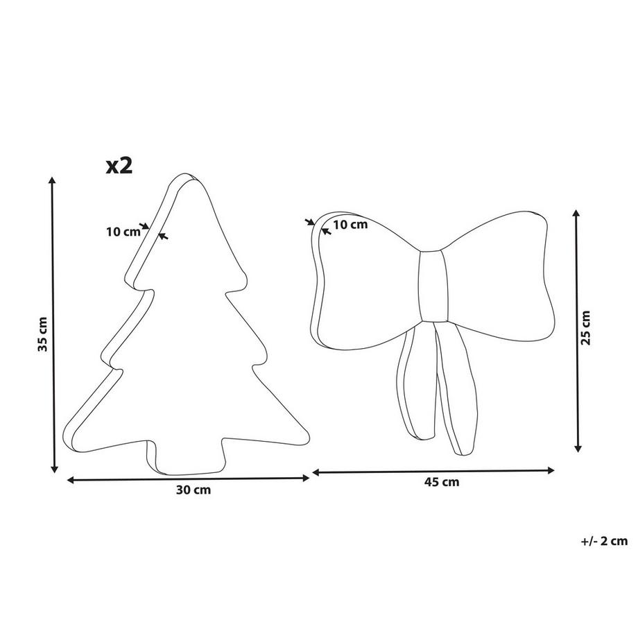 Beliani Lot de 3 coussins décoratifs en Bouclé Traditionnel WINTERLAND  