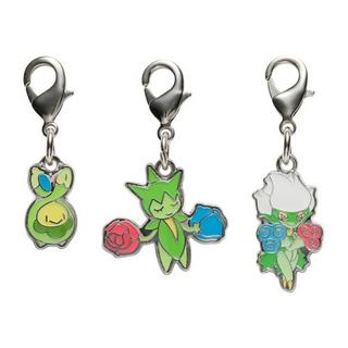 Pokémon  Pokemon Center - Budew, Roselia, Roserade Schlüsselanhänger - 3 Stück 