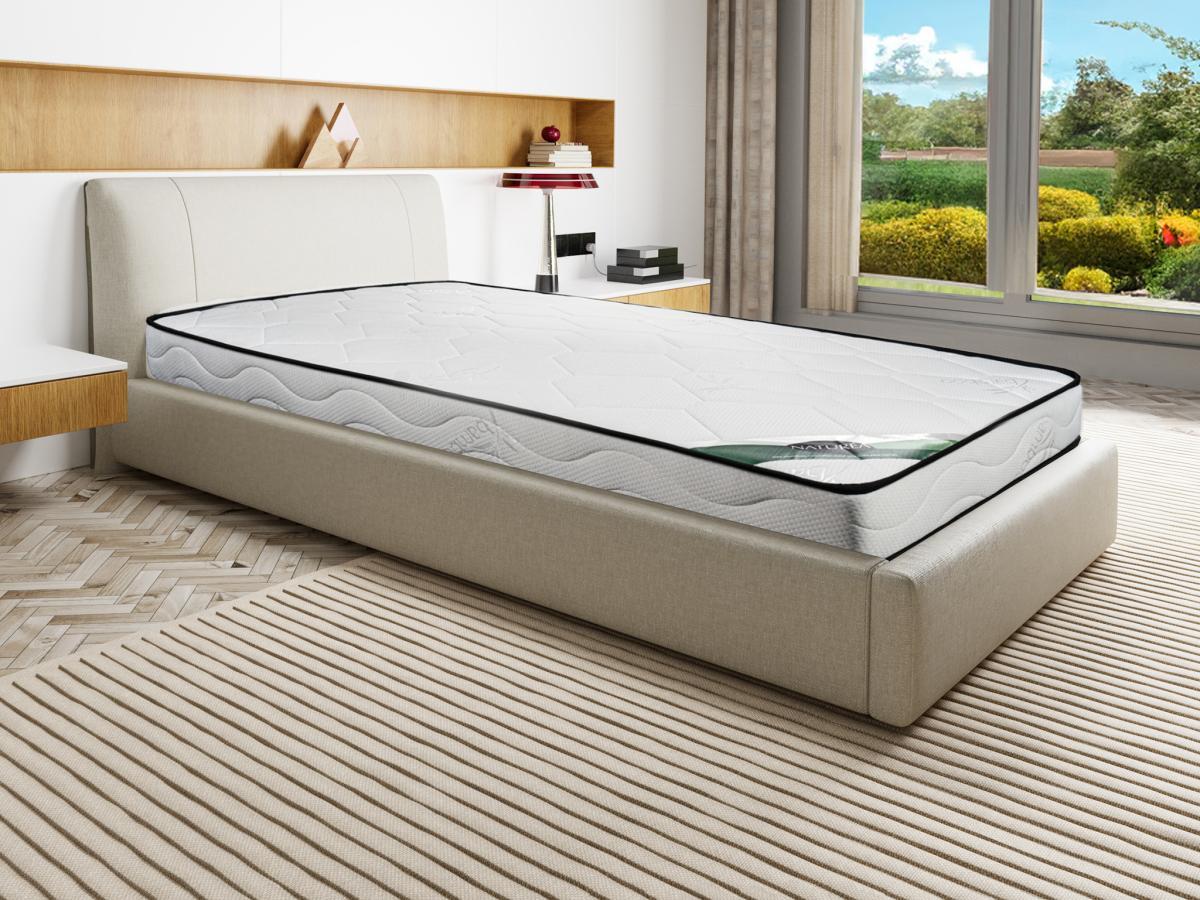 Vente-unique Materasso 90 x 190 cm schiuma e rivestimento bambù sp. 15 cm  - KANANI di NATUREA  