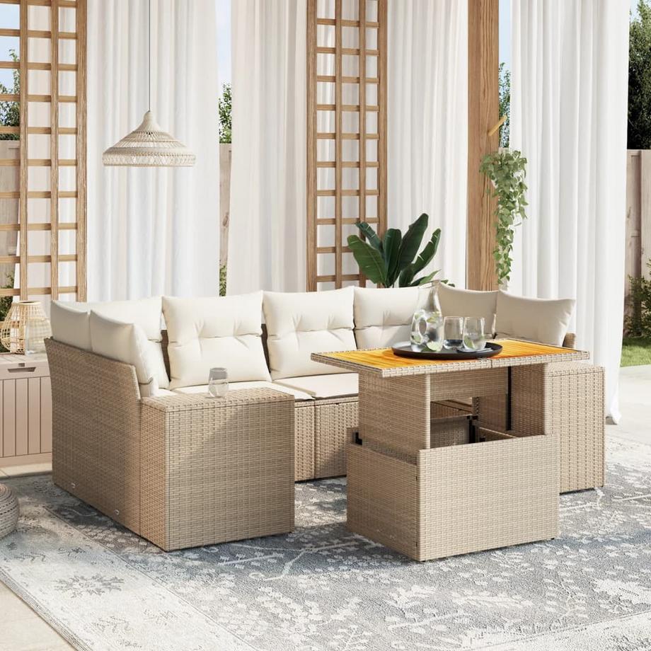 VidaXL Ensemble de canapés de jardin rotin synthétique  