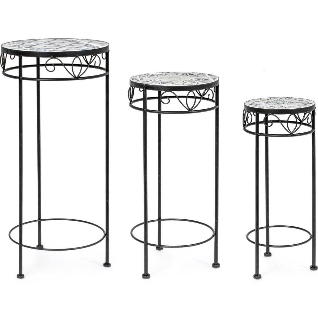 mutoni Tables d'appoint Erice rondes (série de 3)  