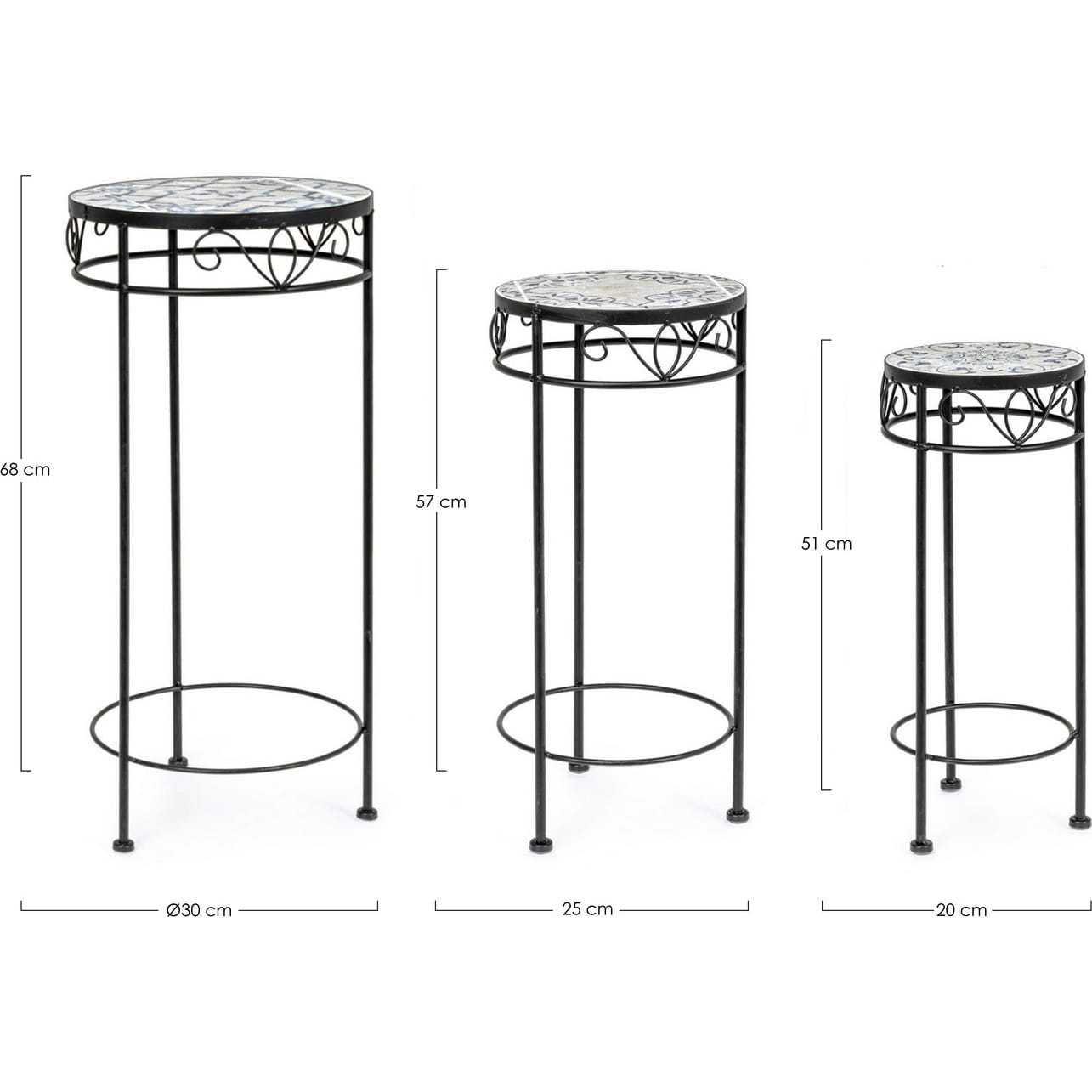 mutoni Beistelltische Erice rund (3er-Set)  