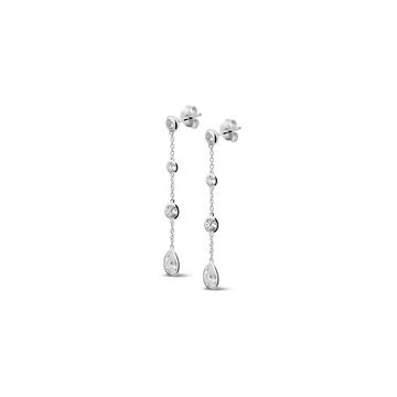 Boucles d'oreilles longues avec zirconium 1632 Plaqué rhodium