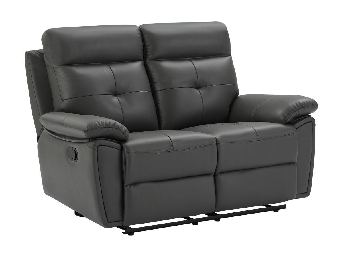 Image of Relaxsofa 2-Sitzer - Leder- Grau - VINETA Relaxsofa 2-Sitzer - Leder- Grau - VINETA