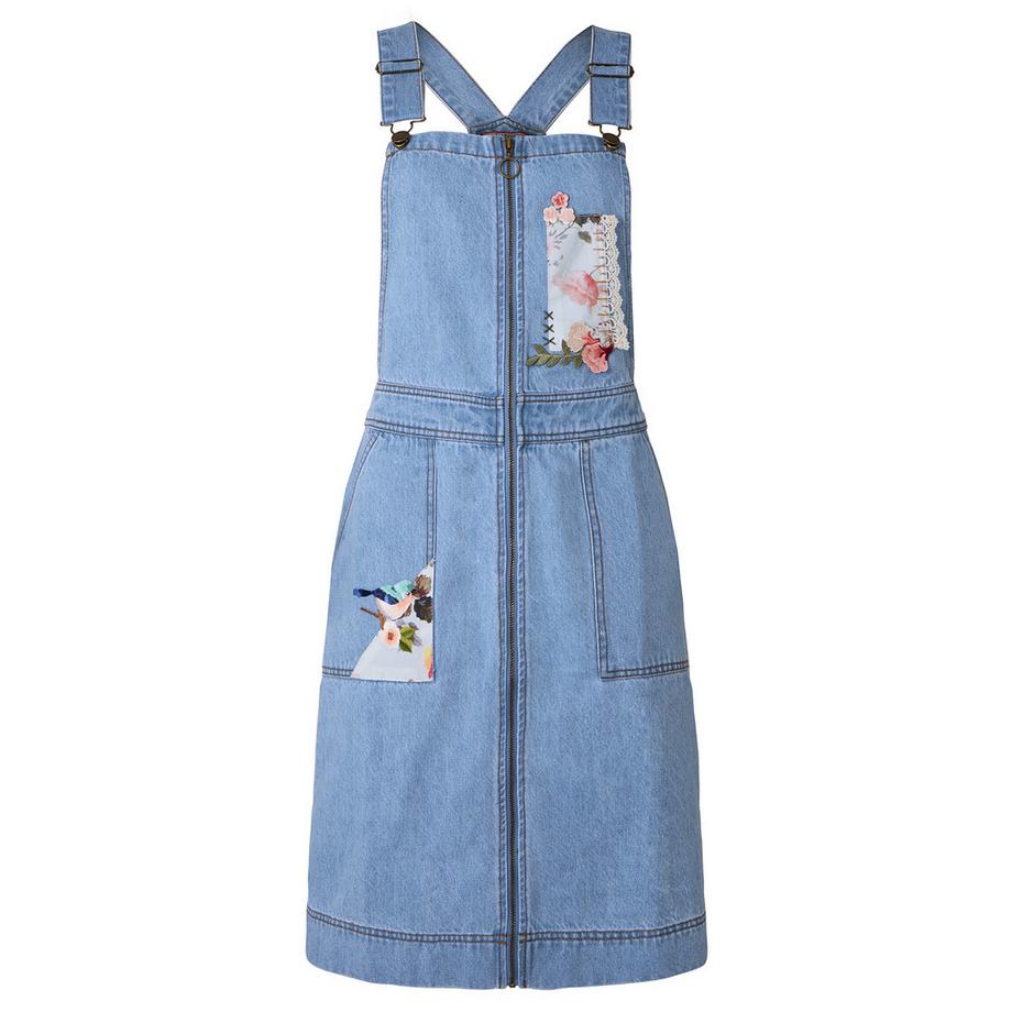 Joe Browns Geblümtes Denim Schürzenkleid mit Reissverschluss  