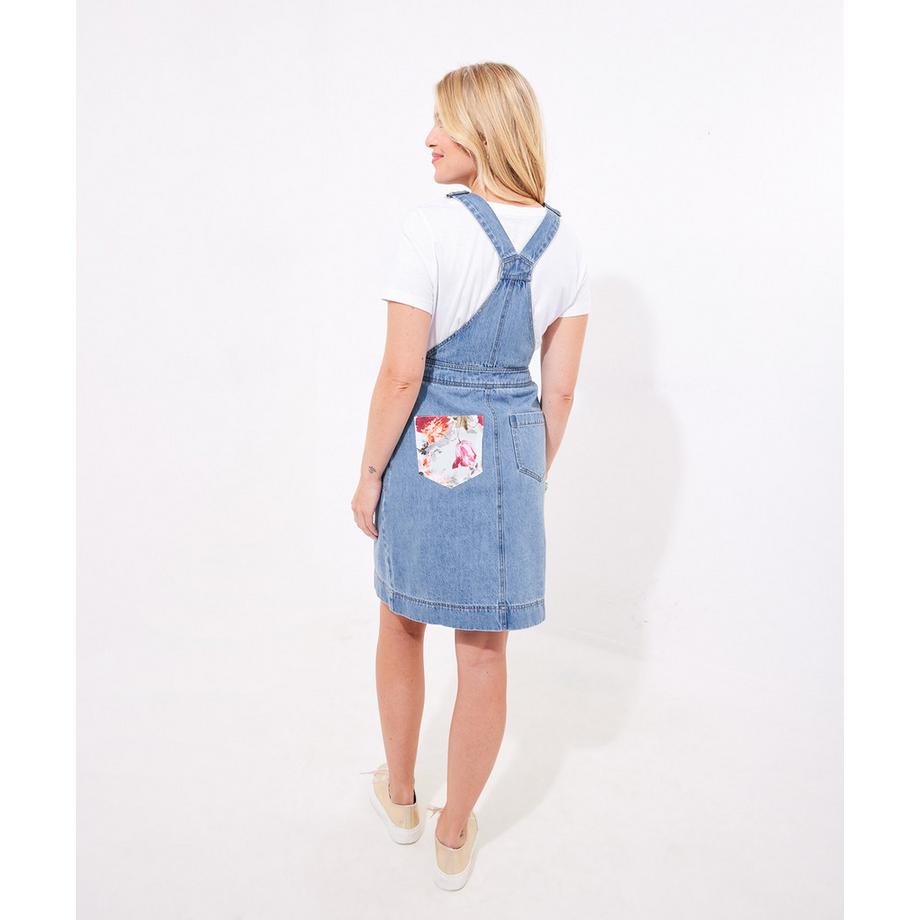 Joe Browns Geblümtes Denim Schürzenkleid mit Reissverschluss  