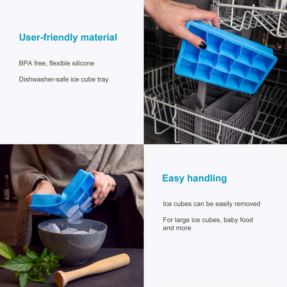 Intirilife Vaschetta Per Cubetti Di Ghiaccio Con 15 Scomparti  