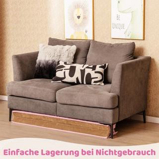 Northix  240 cm Kinder Schwebebalken mit Tragegriff & Wildlederbezug Klappbarer Balancierbalken Rosa 