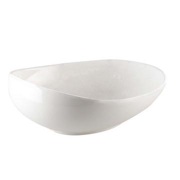 Weiße tiefe Keramikschale 22 cm