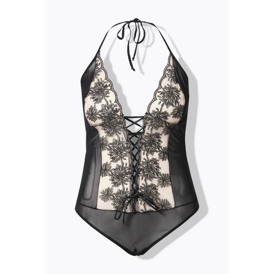 Ulla Popken Body en dentelle ouvert à l'entrejambe  