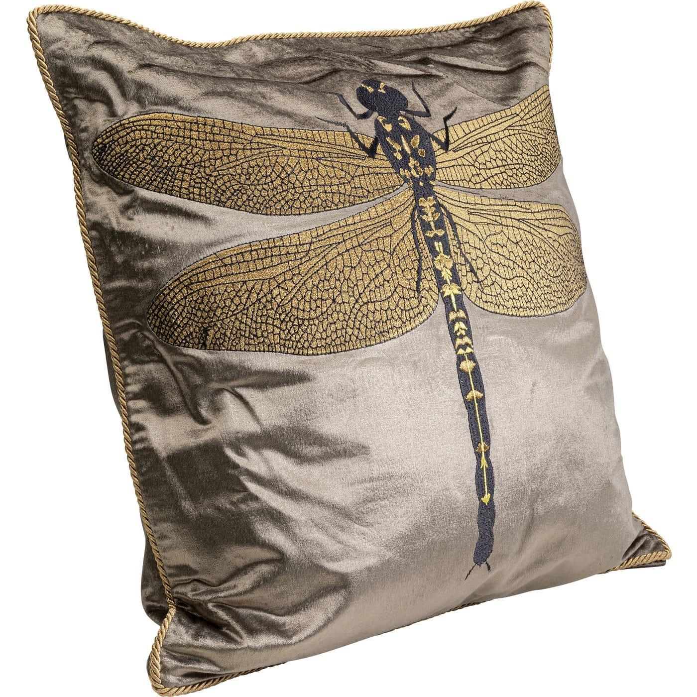 KARE Design Cuscino Glitter Dragonfly marrone 40x40  