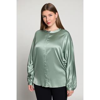 Ulla Popken  Satinbluse, oversized, Rundhals, Fledermausarm 