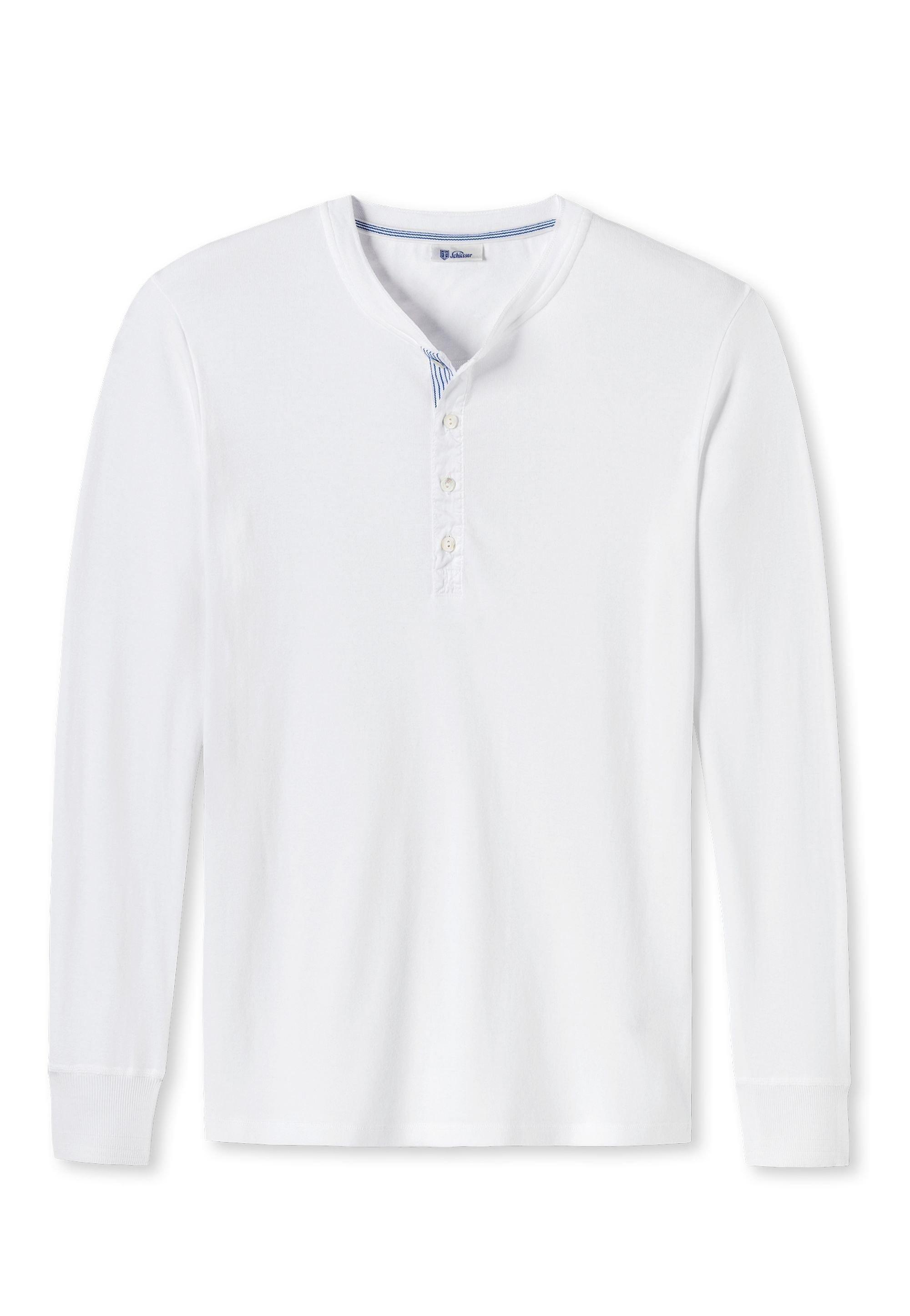 Image of Longsleeve Bequem Sitzend Herren Weiss M