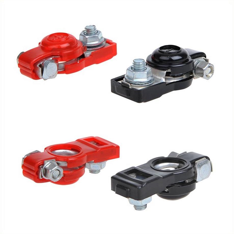 Pricenet  Batteriepolklemmen-Set (+) und (-) mit Kunststoffschutz/schwarz 