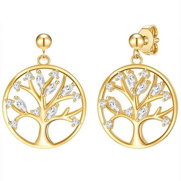 Femme Boucles d´oreilles Arbre de vie