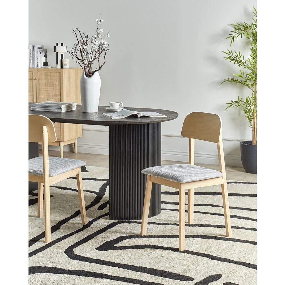 Beliani Set di 2 sedie da pranzo en Legno di caucciù Retrò SCANDIA  