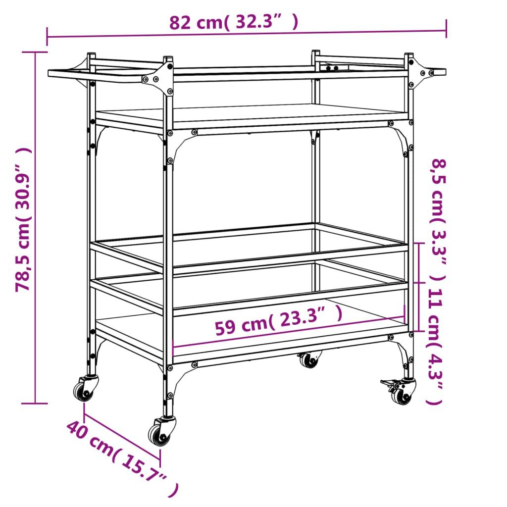 VidaXL Küchenwagen holzwerkstoff  