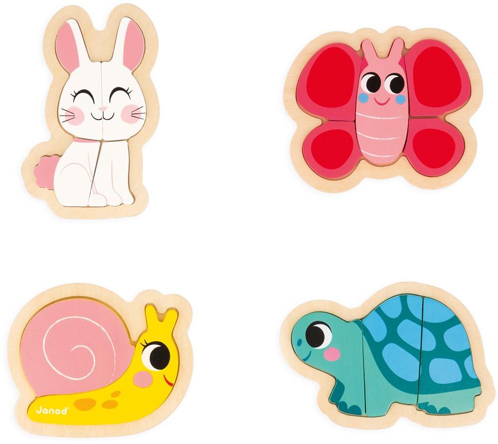 Image of Puzzleset 4 Puzzles 2-3-4-5 Teile Garten