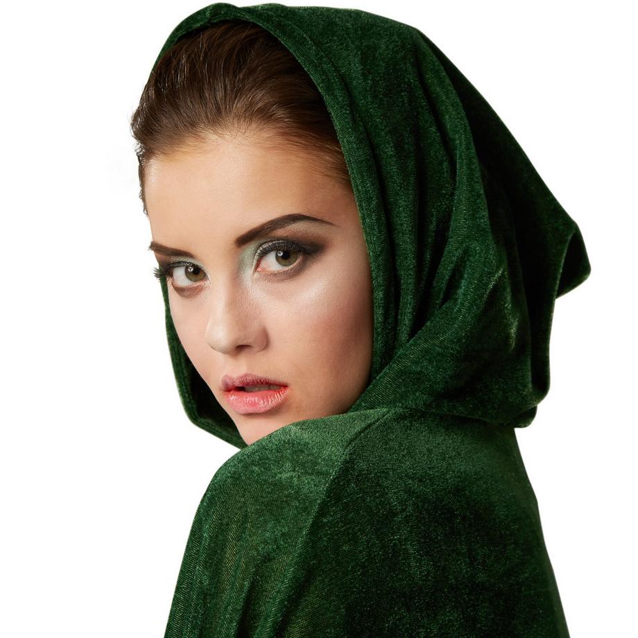 Tectake  Samt Umhang mit Kapuze 