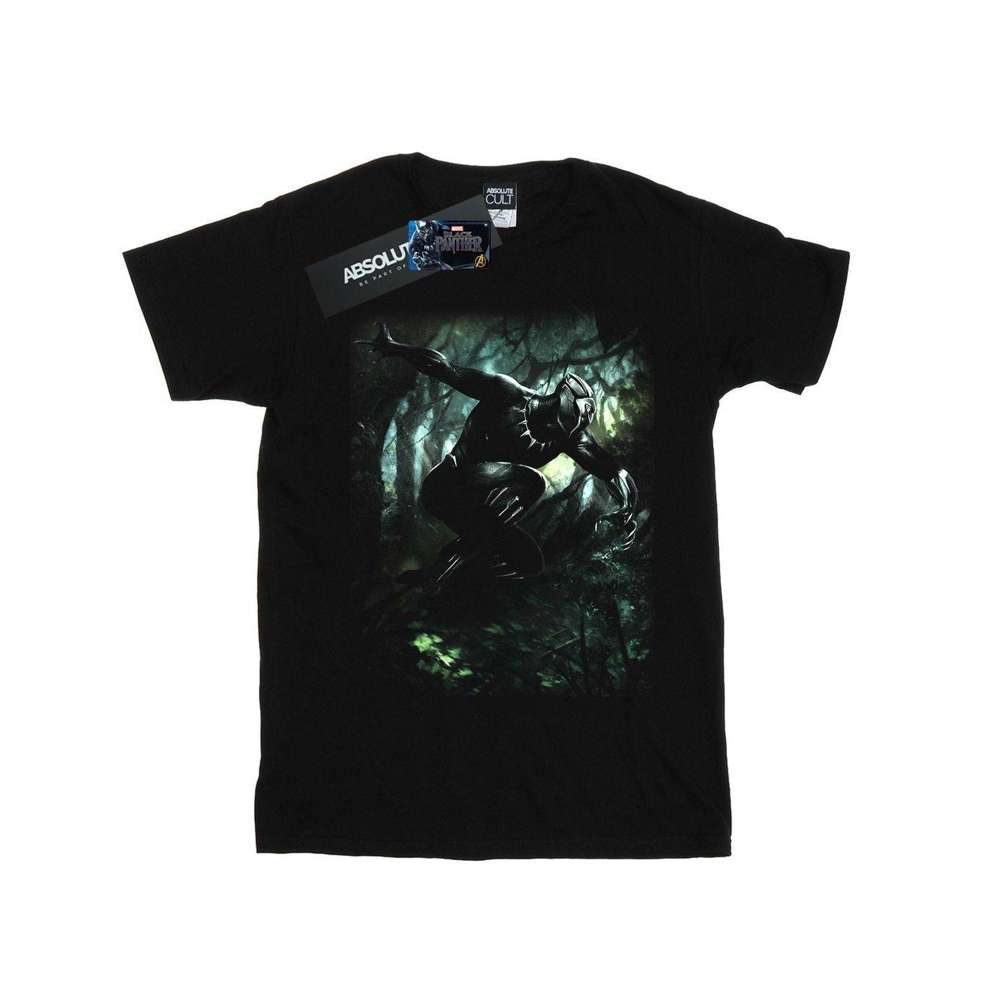 Image of Black Panther Jungle Run Tshirt Unisex Schwarz 140/146