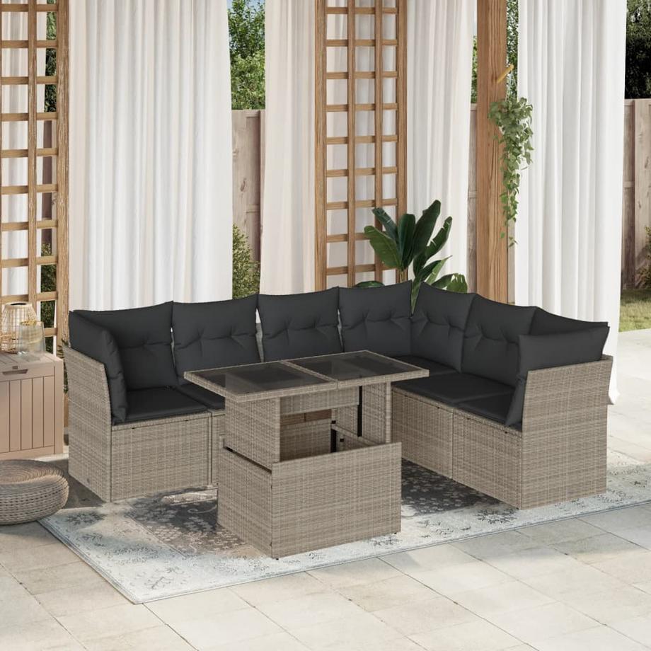 VidaXL set divano da giardino Polirattan  