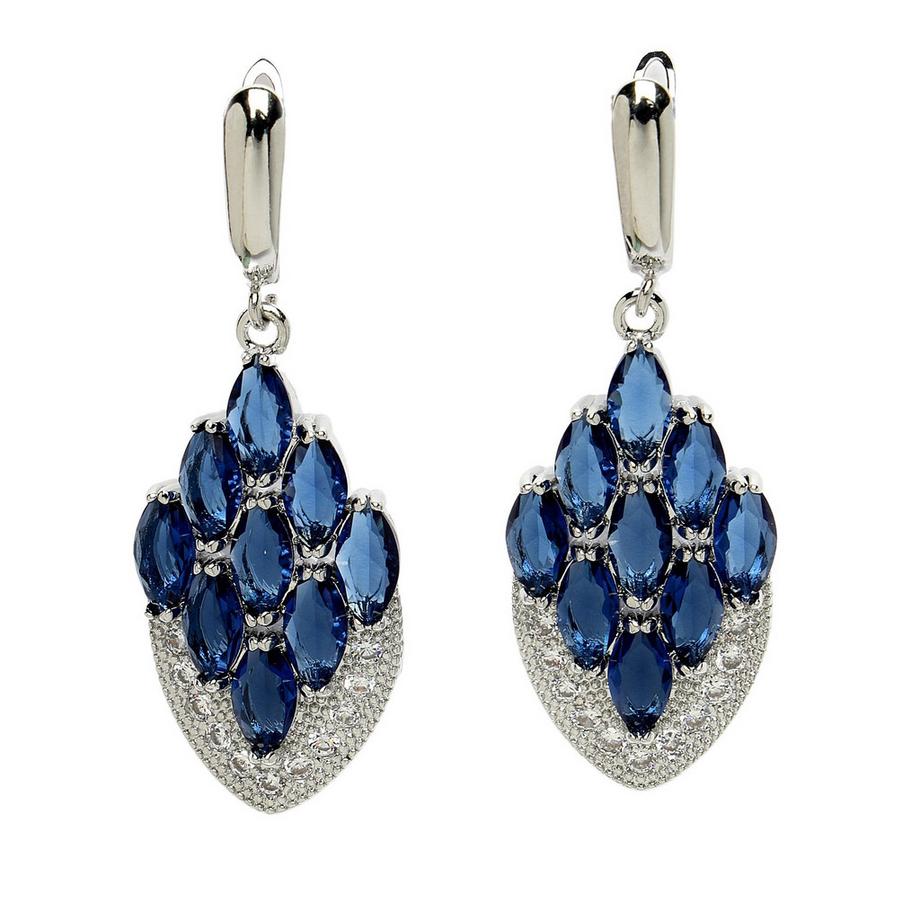 Diva Kollektion Pfauenfeder-Tropfenohrringe