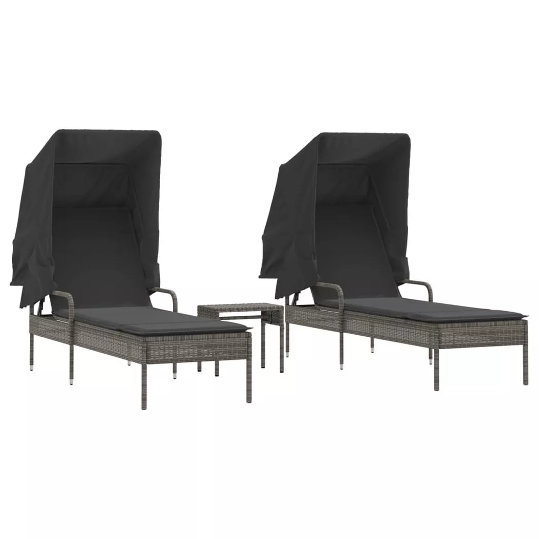 VidaXL - Chaise longue rotin synthétique, One Size, Gris