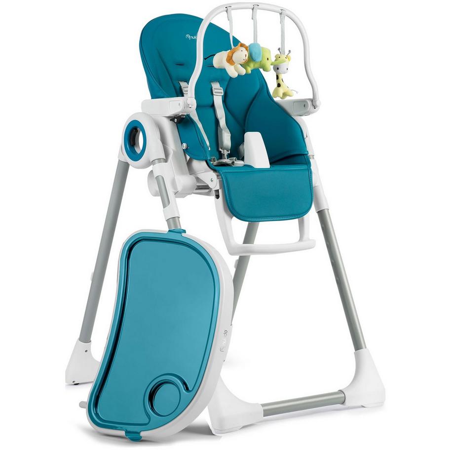 B2X  Chaise de salle à manger enfant avec table et lit Belo bleu foncé + nœud jouet 