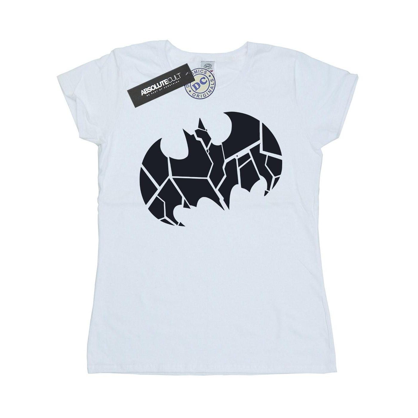 Image of Batman One Colour Shield Tshirt Damen Weiss L
