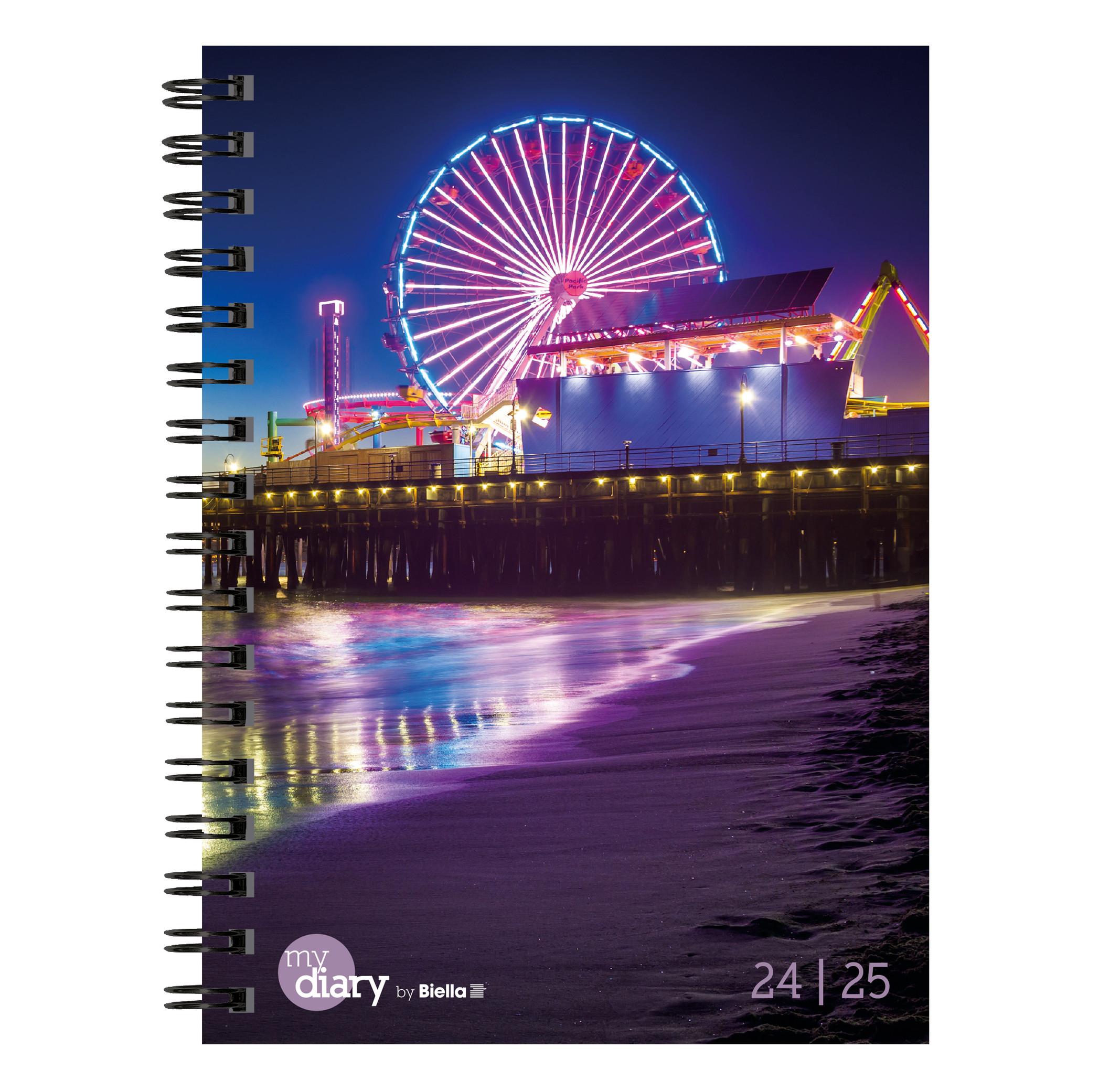 Biella Agenda scolaire mydiary Wire-O 3½ jours par page, Beach - Multicolores  