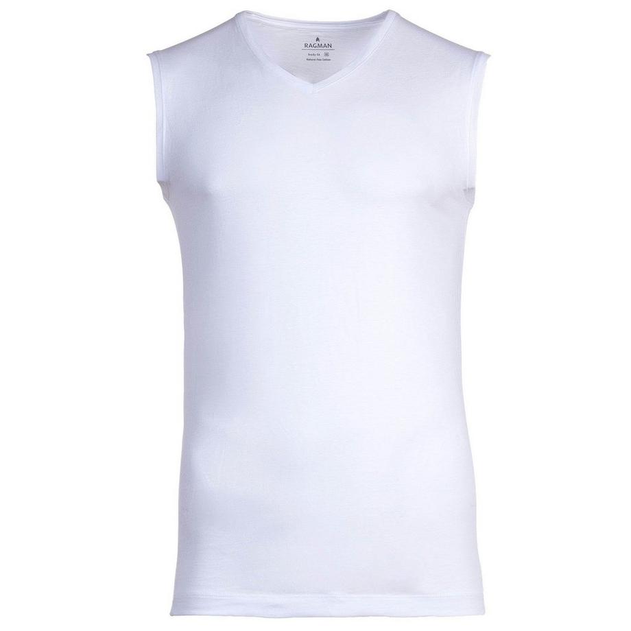 Ragman Figurbetont Ärmelloses V-Ausschnitt Unterhemd 2er-Pack  