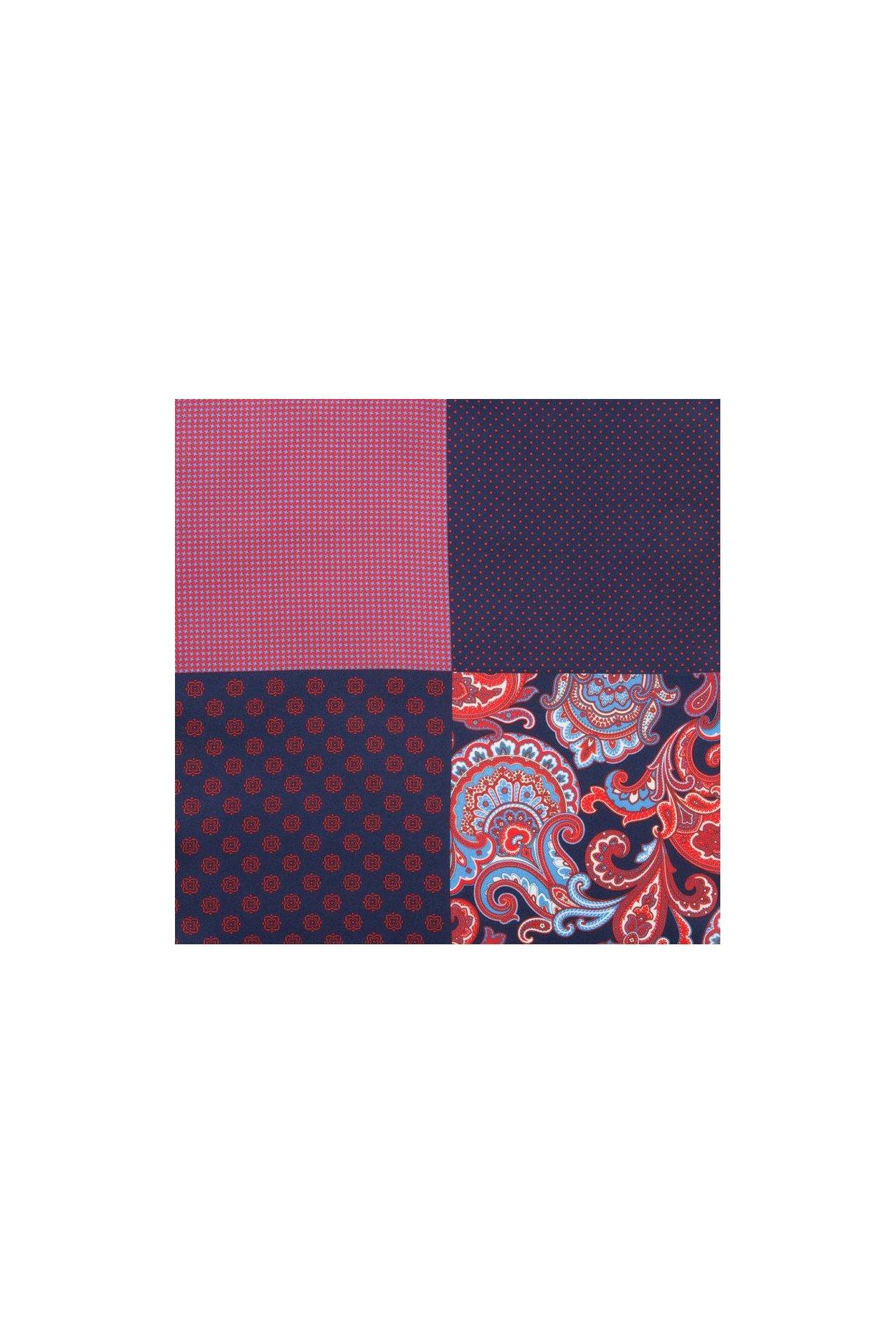 Atelier F&B  Pochette de costume imprimée 4 motifs en soie 