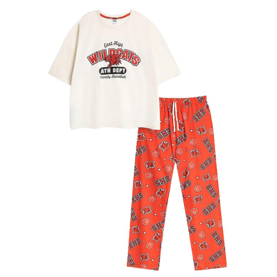 Schlafanzug mit langer Hose  , kurzärmlig