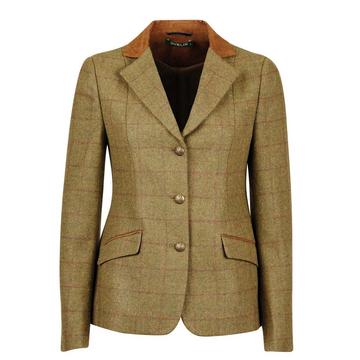 Eng anliegende Reitjacke mit Wildlederkragen,   Dublin Albany Tweed