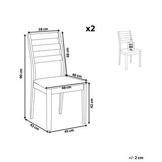 Beliani Lot de 2 chaises en Bois d'hévéa Traditionnel MODESTO  