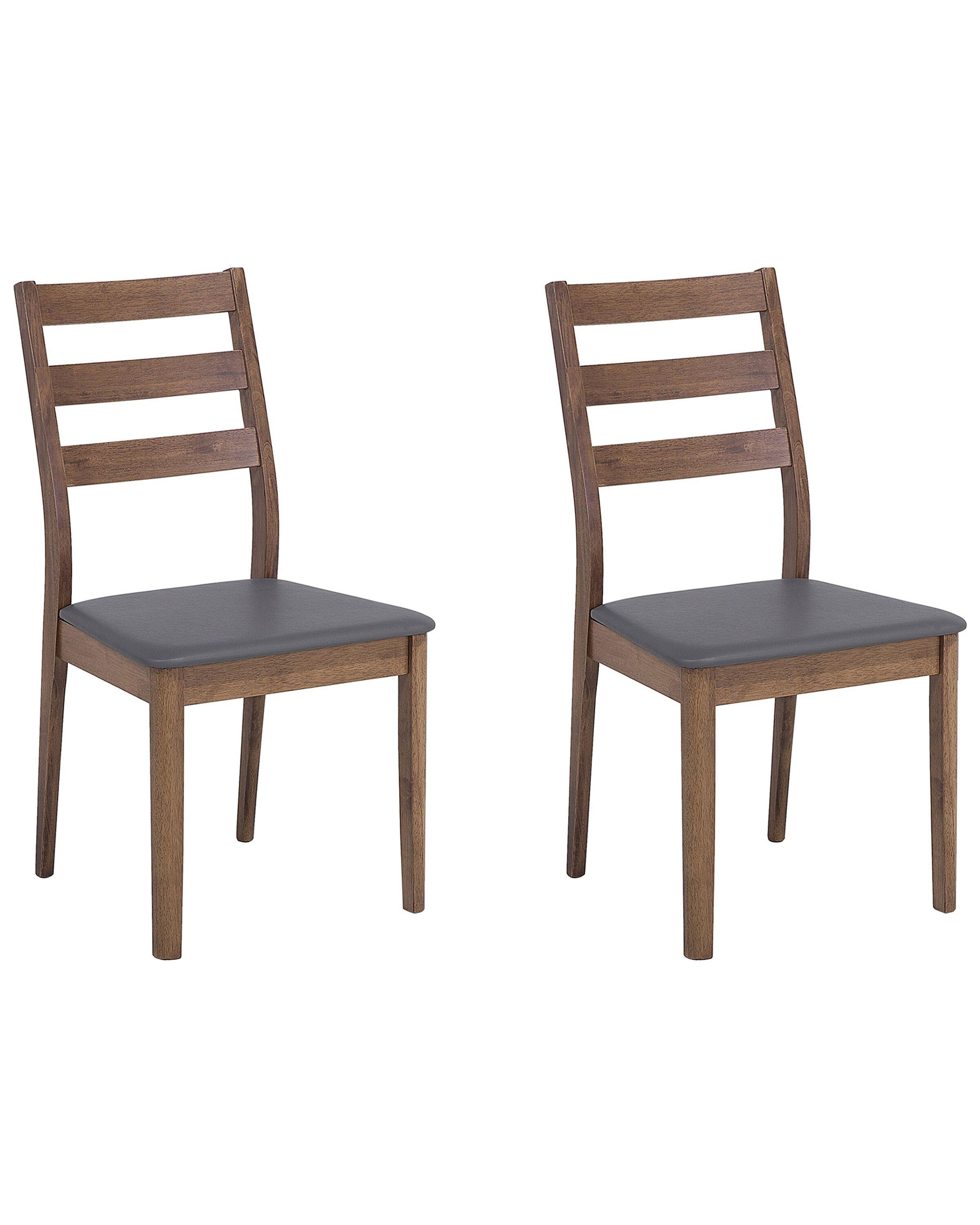 Beliani Lot de 2 chaises en Bois d'hévéa Traditionnel MODESTO  