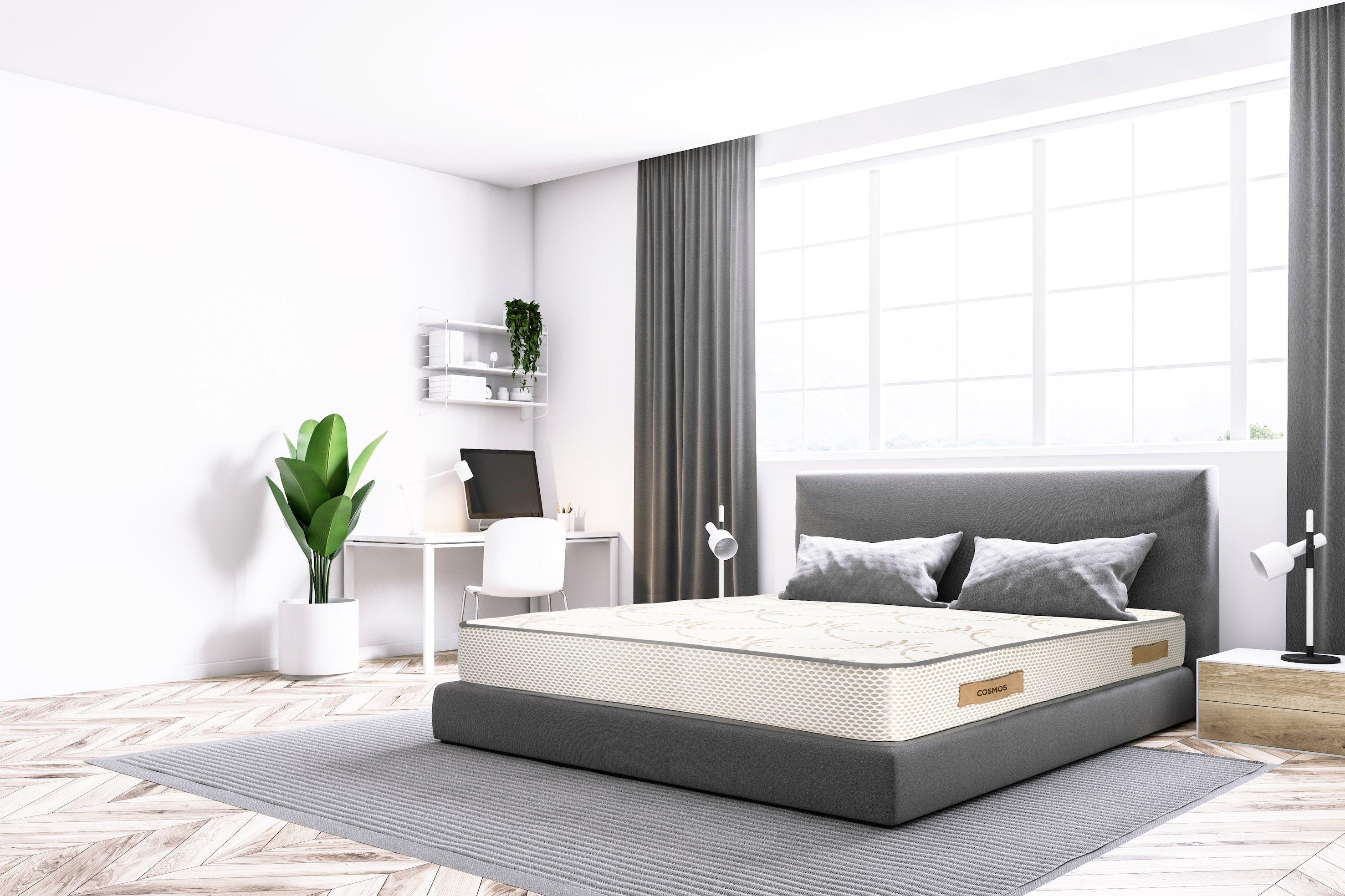 AB Matelas Materasso in schiuma Cosmos White - 200x200cm - Home Memory Form 50kg/m3 e 12 zone - 28 cm  