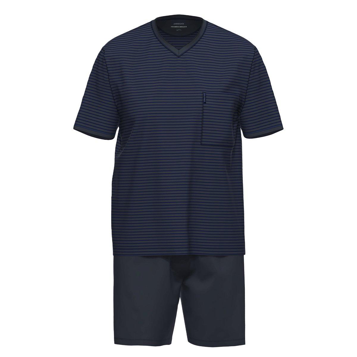 Image of Extra Light Cotton - Schlafanzug Kurzarm Unisex Marine S