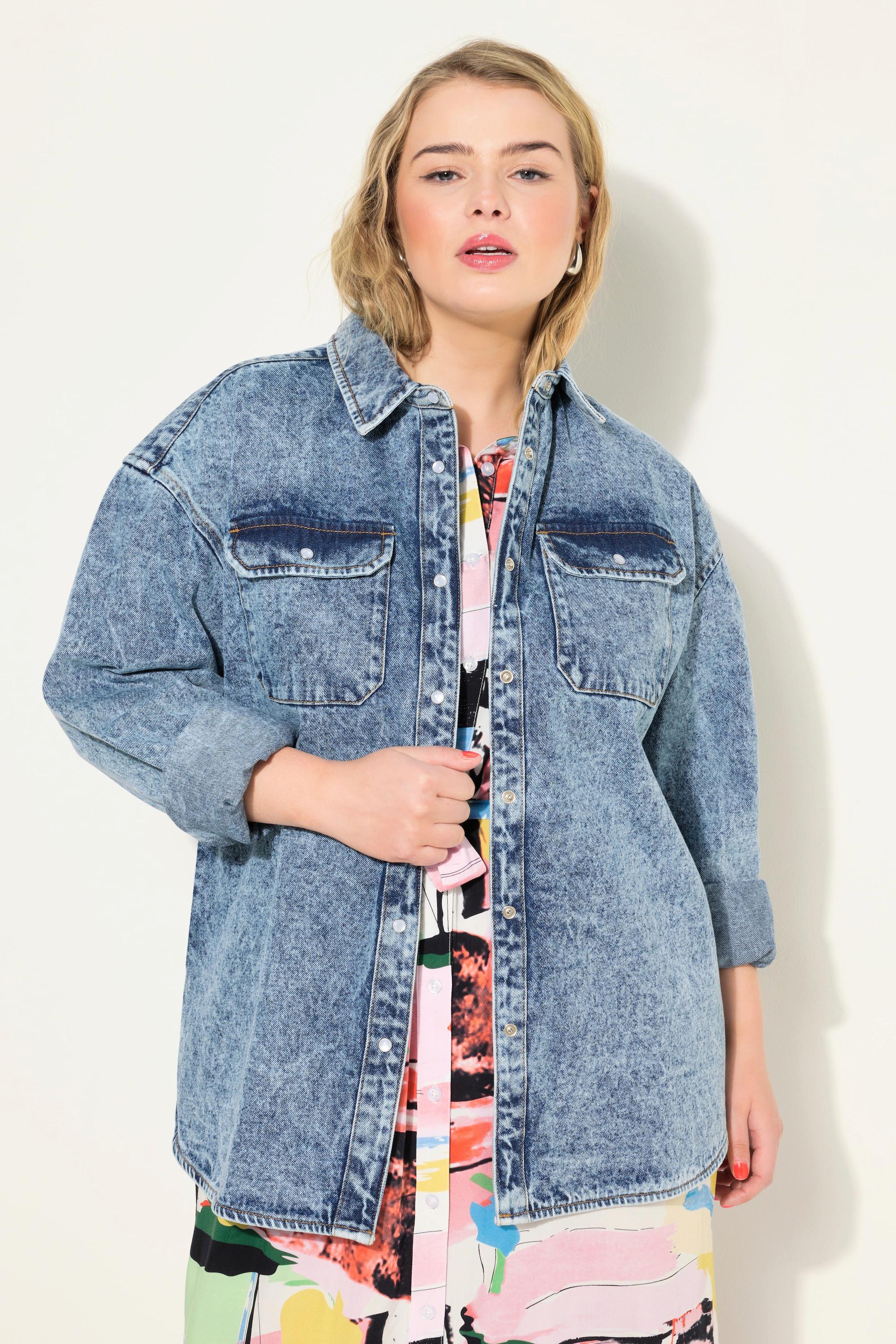 Studio Untold  Camicia di jeans dal taglio oversize con look vintage e maniche lunghe 