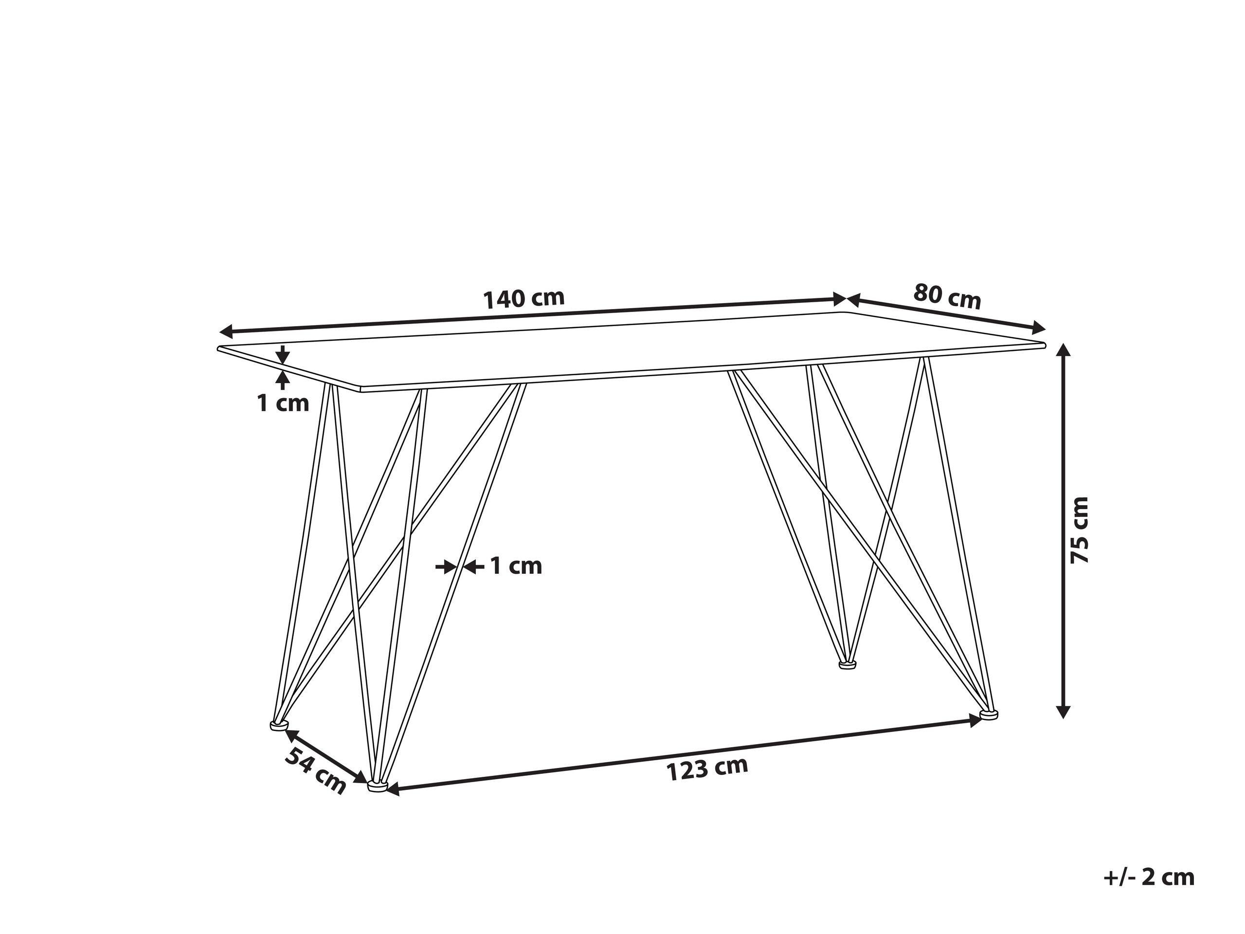 Beliani Table de repas en Verre de sécurité Moderne KENTON  