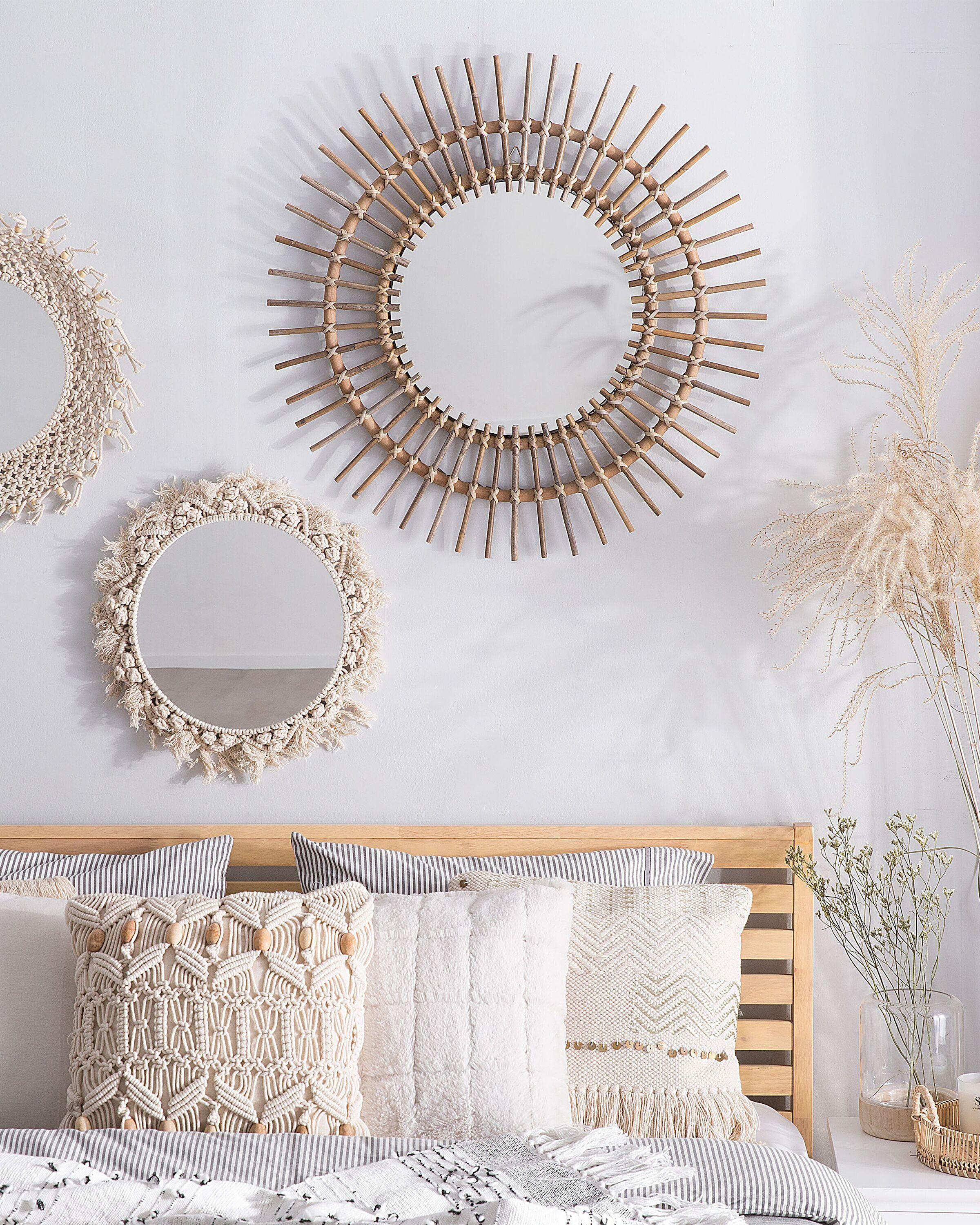 Beliani Specchio en Rattan Boho STENEN  