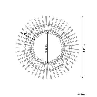 Beliani Wandspiegel aus Rattan Boho STENEN  