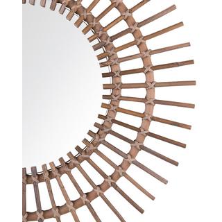 Beliani Miroir en Rotin Boho STENEN  