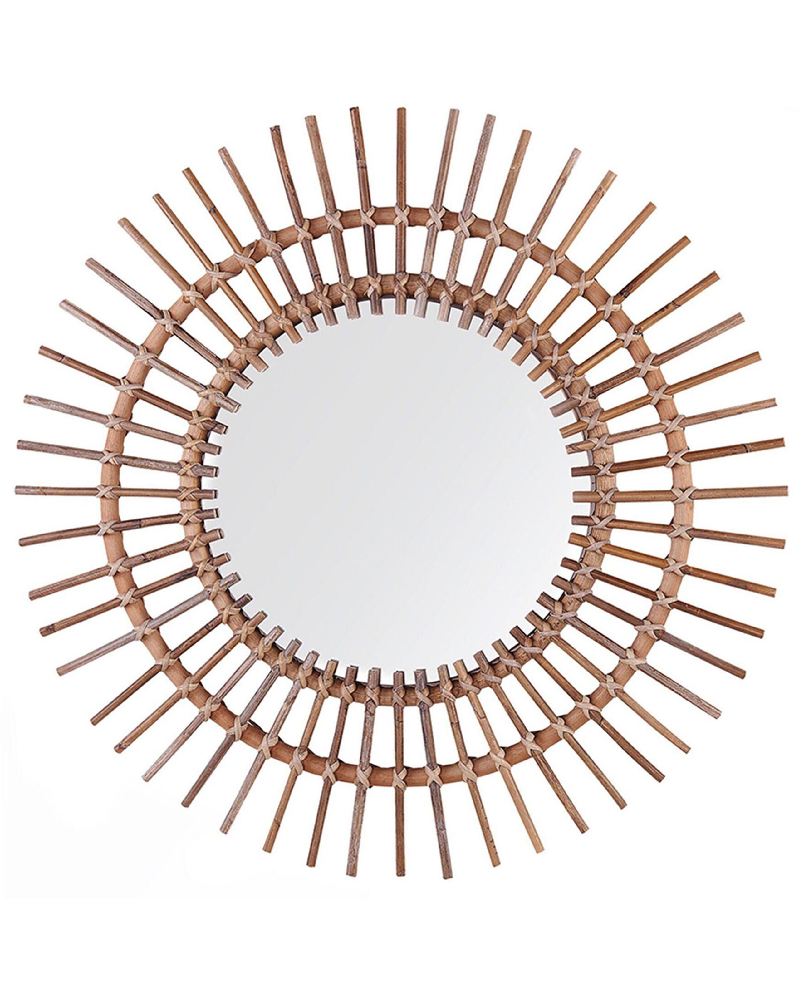 Beliani Miroir en Rotin Boho STENEN  