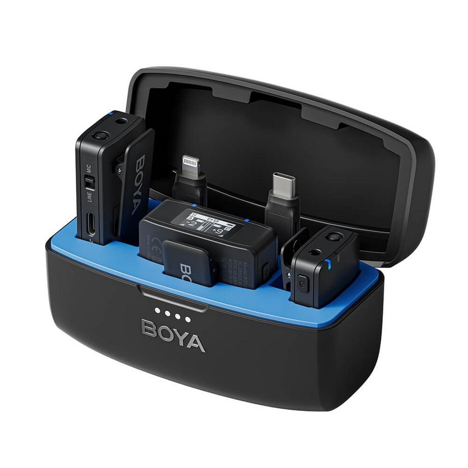 Microfono wireless BOYA da 2,4 GHz x2 BOYAMIC TRS Lightning USB-C da 3,5 mm