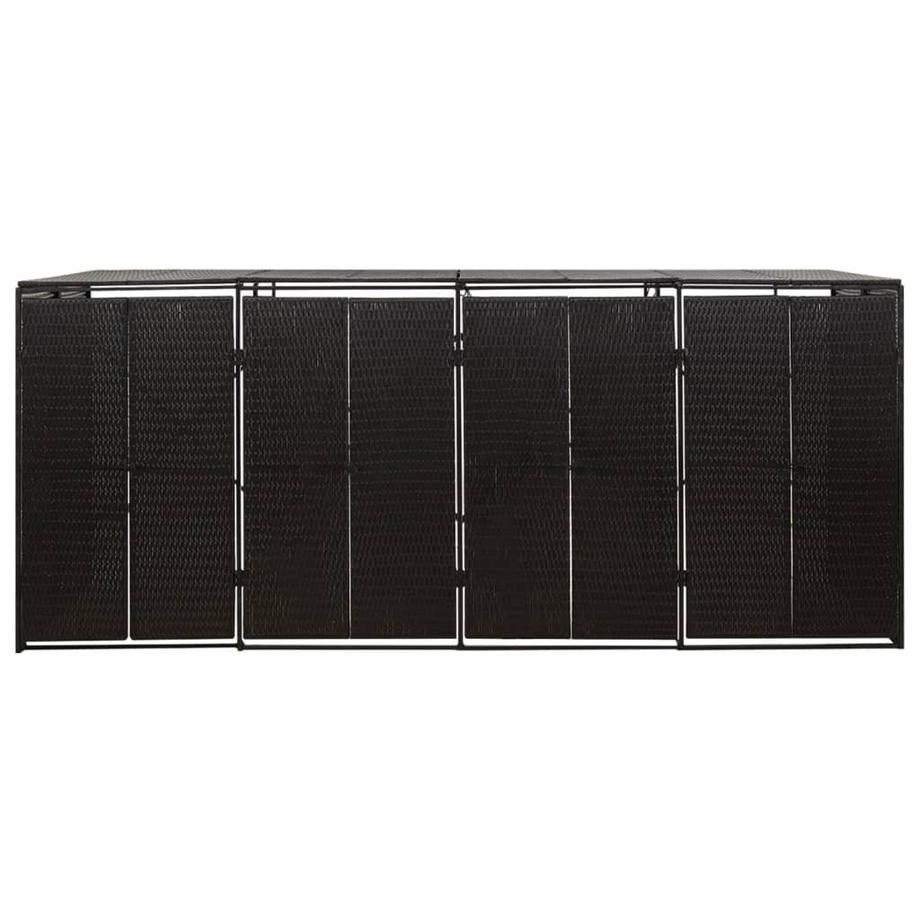 VidaXL Abri pour poubelle quadruple rotin synthétique  