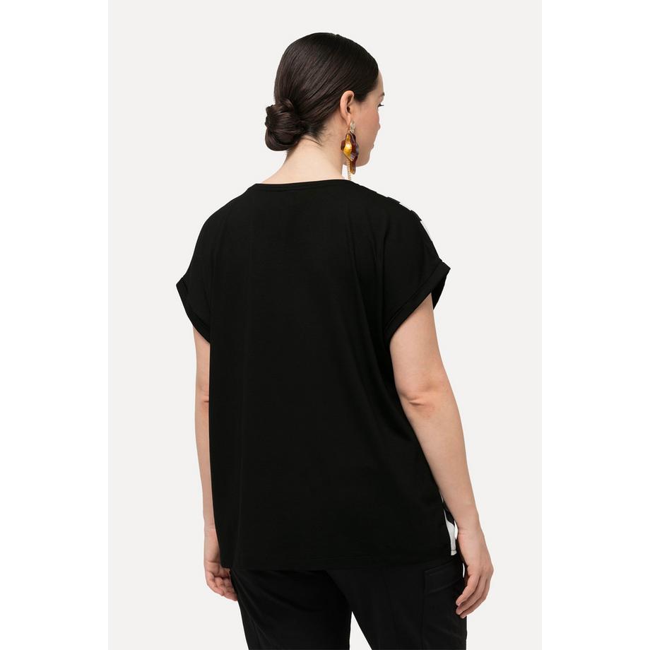 Ulla Popken T-shirt Oversize Fantasia Onde Girocollo Mezza Manica  