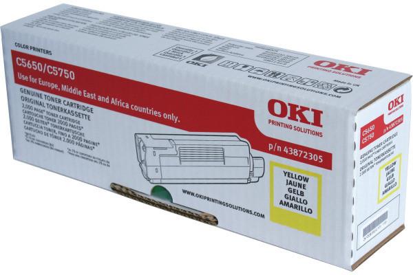 OKI  OKI Toner yellow 43872305 C5650/5750 2000 Seiten 