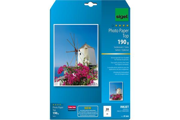 Sigel SIGEL InkJet Fotopapier A4 IP684 190g,matt, weiss 20 Blatt  